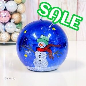 Magic Glow Large 4” Snowman Ball Candle Christmas Holiday Home Decor